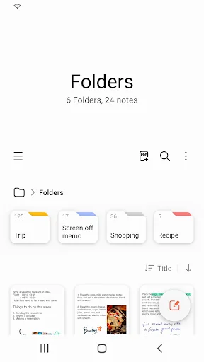 Samsung Notes app screenshot