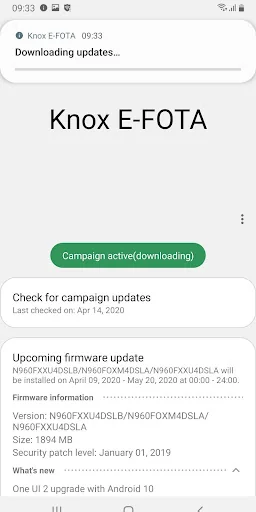 Knox E-FOTA screenshot 1