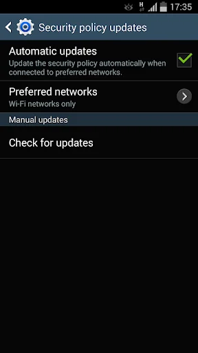 Samsung Security Policy Update