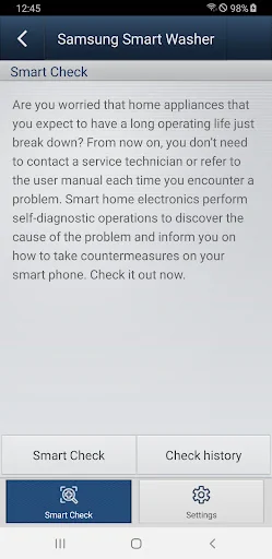 SAMSUNG Smart Washer/Dryer screenshot 1