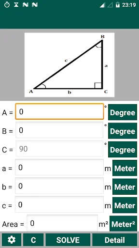 Right Angled Triangle Solver