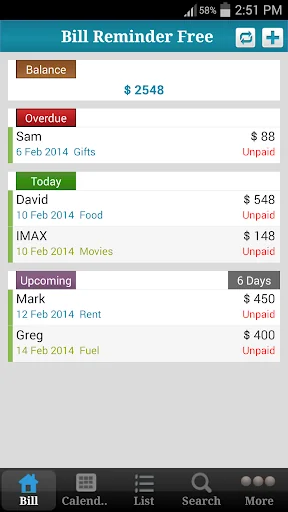 Bill Reminder Expense Manager screenshot 1