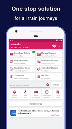 Indian Train Status - minits screenshot 3