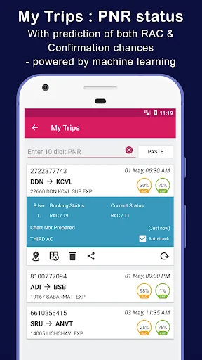 Indian Train Status - minits screenshot 4