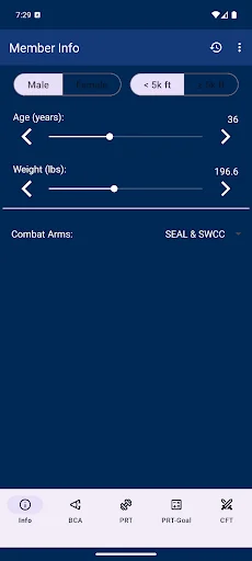 Navy PFA Calc