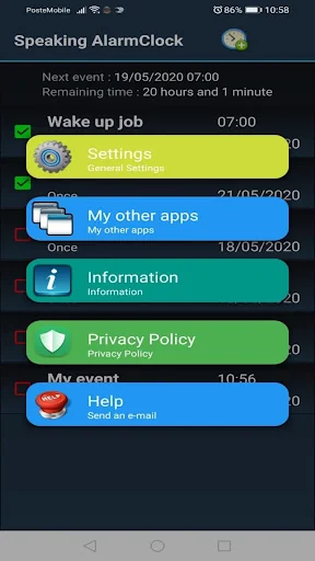 Speaking Alarm Clock-Memorandu screenshot 1