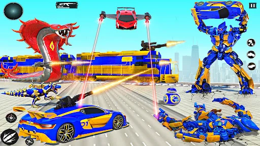 Train Robot Transform Car Game screenshot 1