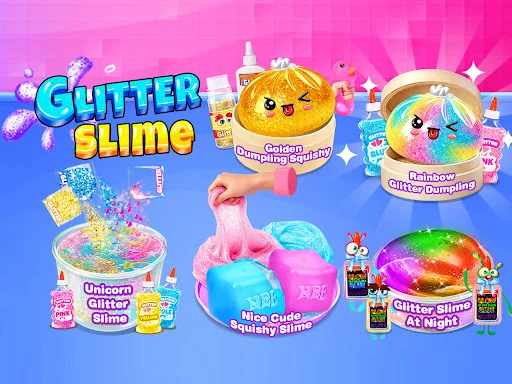Dumpling Squishy Glitter Slime screenshot 4