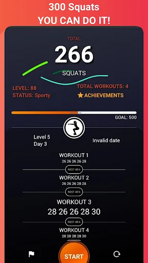 300 Squats workout plan
