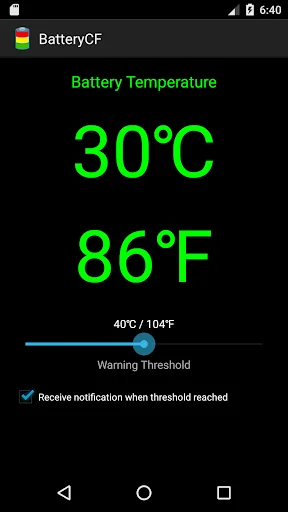 Battery Temperature Notifier
