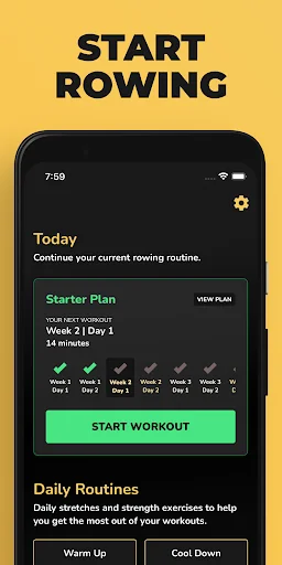 Start Rowing - Rowing Workouts screenshot 1