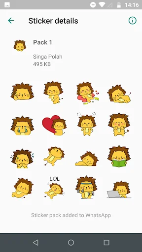 Singa Polah Stickers for Whats screenshot 4