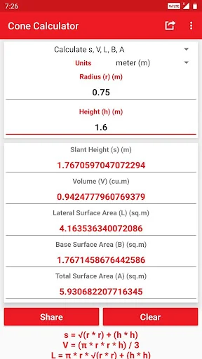 Cone Calculator