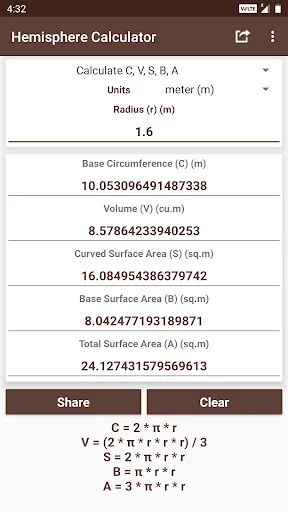 Hemisphere Calculator