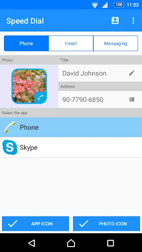 Speed dial for Phone/Mail/SMS screenshot 4