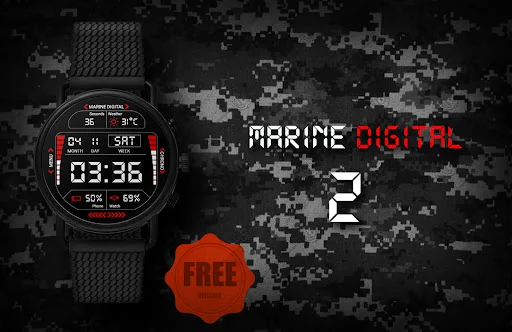Marine Digital 2 Watch Face screenshot 2