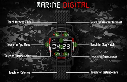 Marine Digital 2 Watch Face screenshot 3