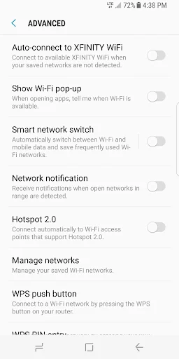 XFINITY WiFi Settings screenshot 2