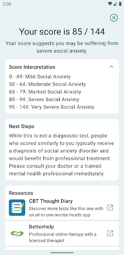 Social Anxiety Test screenshot 3