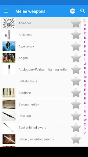 Melee weapons