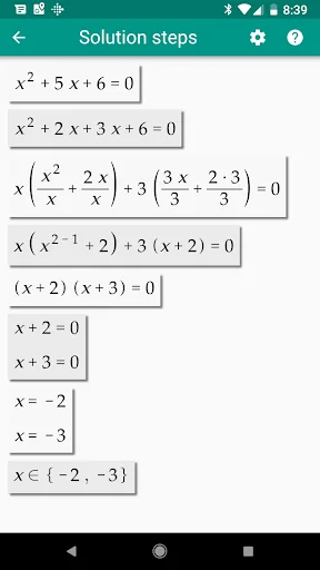 ALGEBRATOR-step-by-step solver screenshot 2