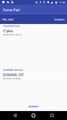 Bluetooth Force Pin Pair (Conn screenshot 1
