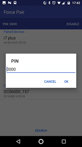 Bluetooth Force Pin Pair (Conn screenshot 2