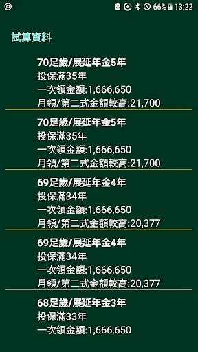 勞保年金試算 screenshot 2