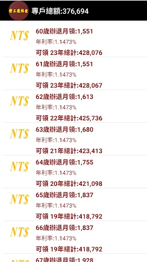 勞工退休金試算 screenshot 2