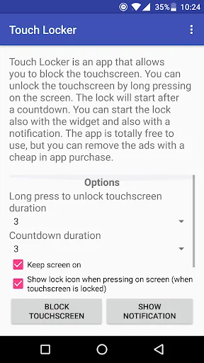 Touch Locker - touch lock app