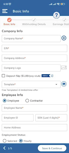 Paycheck: Paystub Generator screenshot 2