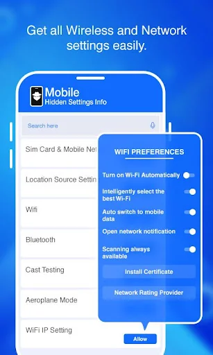 Mobile Hidden Settings Info screenshot 1