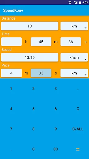 Running Converter pace & speed