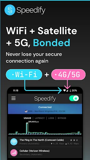 Speedify: Bond Satellite + 5G