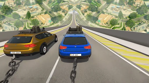 Chained Cars Stunt Racing Game