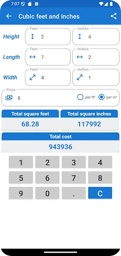 Square meters calculator screenshot 3
