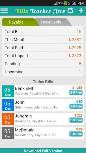 Bills Tracker & Reminder screenshot 1