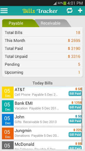 Bills Tracker - BillsOnMobile