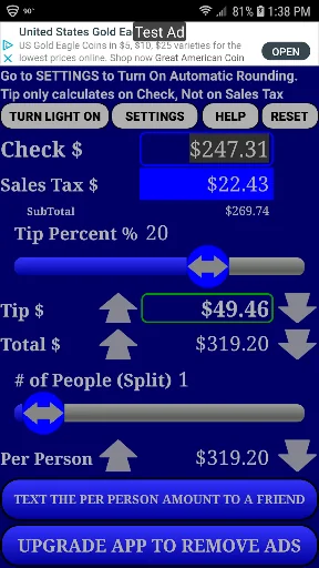 Restaurant Tip Calculator screenshot 2