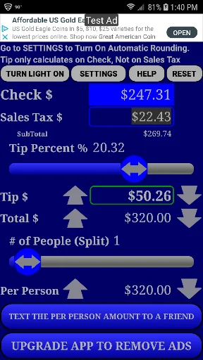 Restaurant Tip Calculator screenshot 3