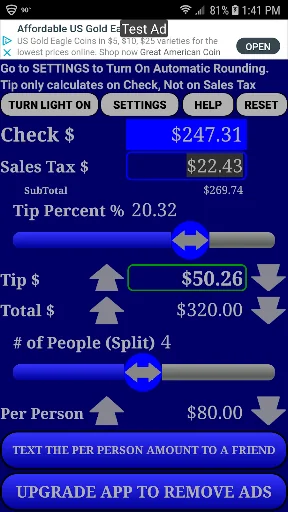 Restaurant Tip Calculator screenshot 4