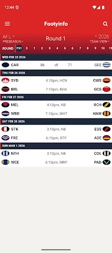 AFL - Footyinfo Live Scores screenshot 1