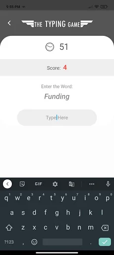 The Typing Game screenshot 1