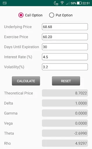 Option Calculator