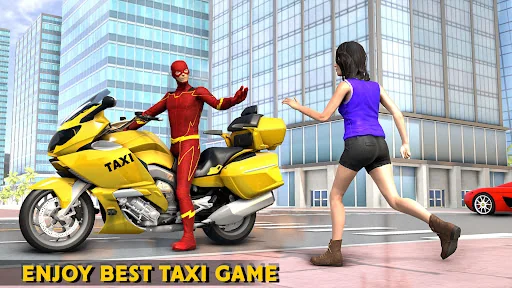 Superhero Bike Taxi Bike Games screenshot 1