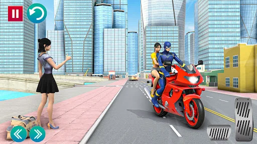 Superhero Bike Taxi Bike Games screenshot 2