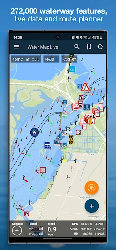 Water Map Live - Routes, AIS