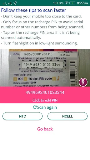 BEST Recharge Card Scanner NTC
