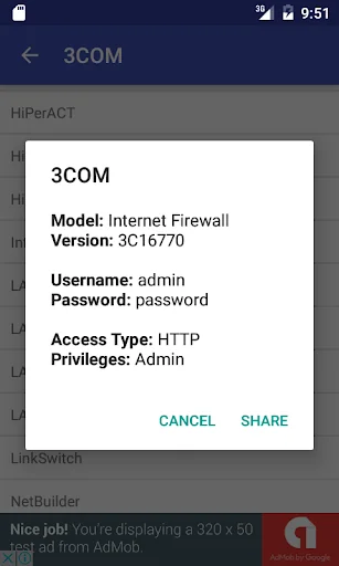 WiFi Router Default Password F