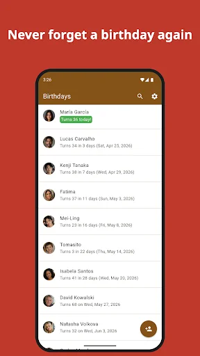 Birthday Reminder & Alerts